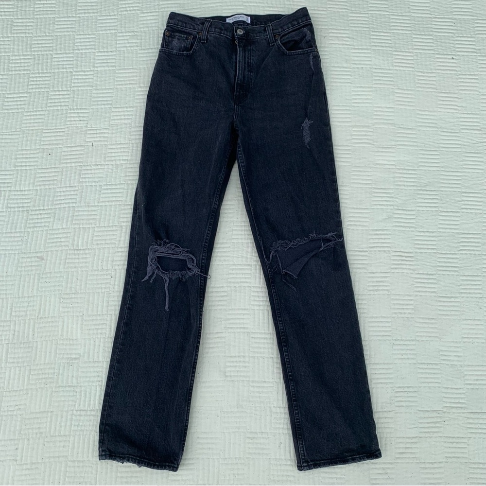 Abercrombie and Fitch Black Distressed Jeans Size 27/4R